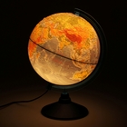 Глoбус физический рельефный "Классик Евро", диаметр 250 мм, с подсветкой - Фото 2