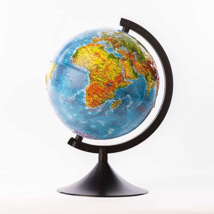 Глобус физический, рельефный «Классик», диаметр 210 мм - Фото 1