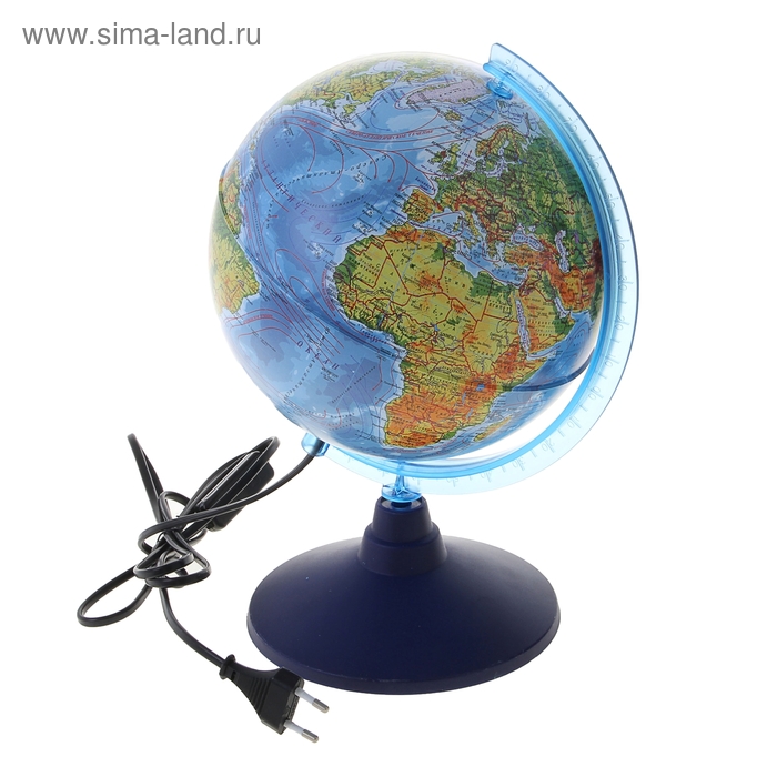 Глобус физический «Классик Евро», диаметр 210 мм, с подсветкой