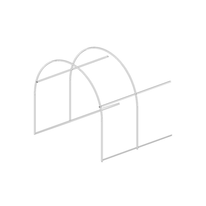 Вставка д/теплицы "Оптима III - Цинк" 2х2х1,9м (ШхДхВ) труба ОЦ проф. 20х20 мм, шт - Фото 1