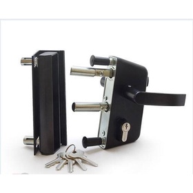 Замок ЗК-40 для калиток механизм оцинк.сталь, корпус пластик с ответной планкой С* (для профилей тол