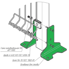 Комплект из 2-х оснований для столба RAL 6005 зеленый GL (2 шт), компл