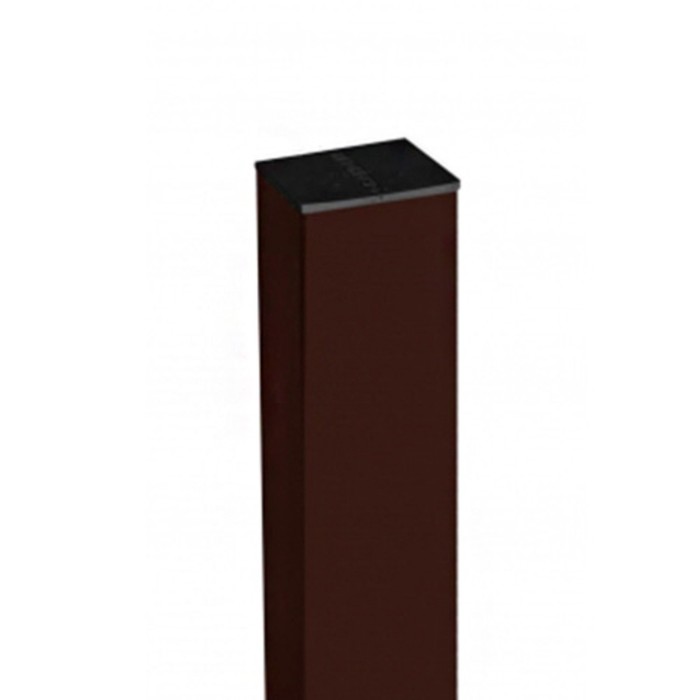 Столб 2,0м RAL 8017 (шоколад) 60х40х1,5мм без отв. под бетон цинк полимер. с заглушкой Г, шт   10251 - фото 1909544835