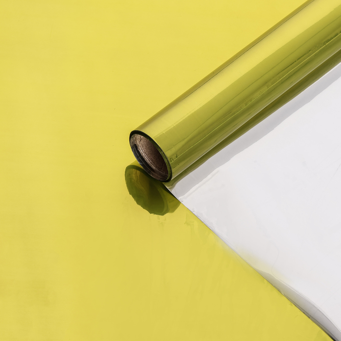 Полисилк двухсторонний Жёлтый + Серебро 0.58 м х 10 м - Фото 1