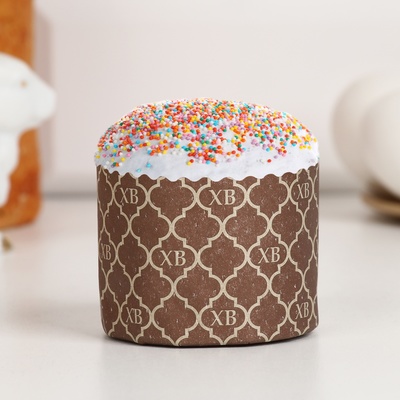 Форма для выпечки кулича бумажная Деко-про «ХВ Золотое», 6×4.5 см, одноразовая, коричневая