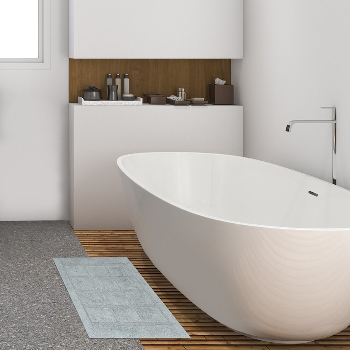 Коврик для ванной Этель Bricks 50х80 см цв. серый, 70%хл, 30% п/э,1600 г/м2 - Фото 1