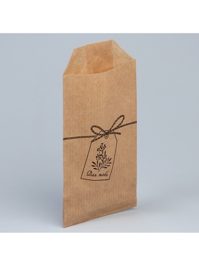 Пакет бумажный фасовочный, упаковка, крафт, «Шильдик» 8×16 см без окна