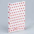 Пакет бумажный фасовочный, упаковка, белый, «Сердца» 20 х 11 х 4 см без окна - Фото 2