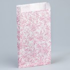 Пакет бумажный фасовочный, упаковка, белый, «Цветы» 20 х 11 х 4 см без окна - фото 321171010