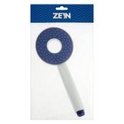 Лейка для душа ZEIN Z3536, d=105 мм, отверстие внутри, хром/синий - Фото 4