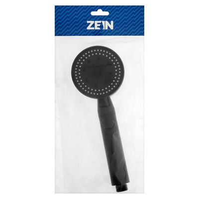 Лейка для душа ZEIN Z3539, d=90 мм, 3 режима, кнопка «стоп», съёмный верх, черная