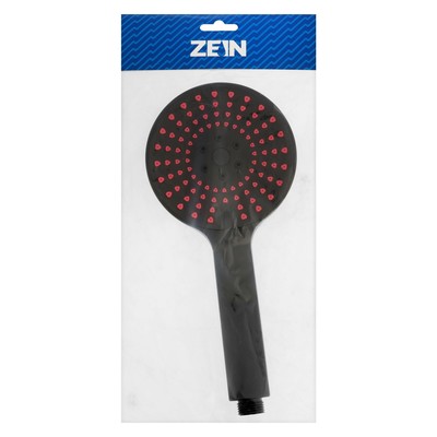 Лейка для душа ZEIN Z3542, d=120 мм, 5 режимов, розовые форсунки «сердечки», черная
