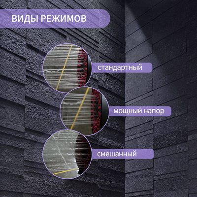 Лейка для душа ZEIN Z3542, d=120 мм, 5 режимов, розовые форсунки «сердечки», черная