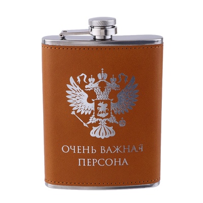 Фляжка «Герб», нержавеющая сталь, 240 мл, 8 oz