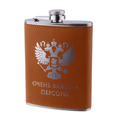 Фляжка «Герб», нержавеющая сталь, 240 мл, 8 oz