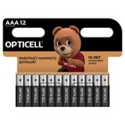Батарейка алкалиновая OPTICELL, AAA, LR03-12BL, 1.5В, блистер, 12 шт - фото 9719057