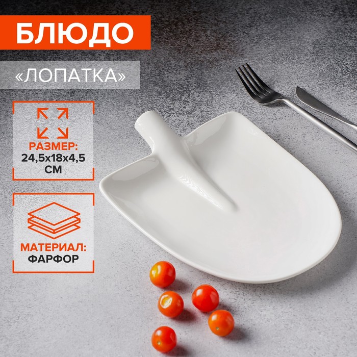 УЦЕНКА Блюдо фарфоровое Magistro «Бланш», 24×18×4.5 см, цвет белый - Фото 1