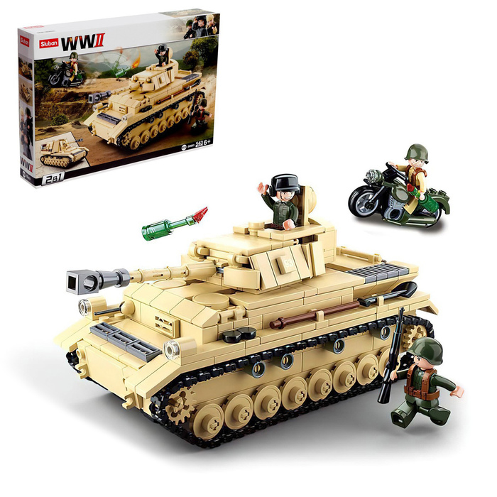 Конструктор Армия ВОВ «Немецкий танк PanzerIV», 543 детали, уценка - Фото 1