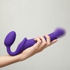 Страпон Strap-On-Me Semi-Realistic гнущийся, фиолетовый M, 18 см - Фото 5