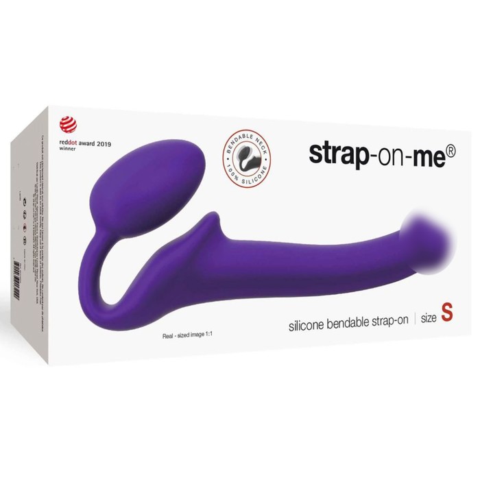 Страпон Strap-On-Me Semi-Realistic гнущийся, фиолетовый S, 17 см