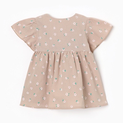 Платье для девочки «Крошка Я. Цветы», рост 80-86 см, бежевое