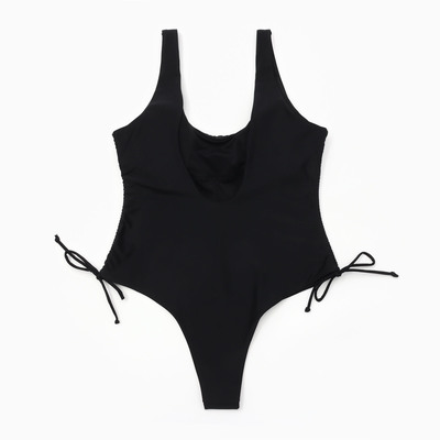 Купальник женский слитный с завязками MINAKU, размер 48, чёрный