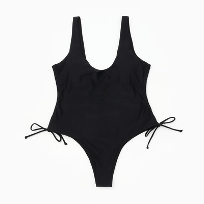 Купальник женский слитный с завязками MINAKU, размер 48, чёрный