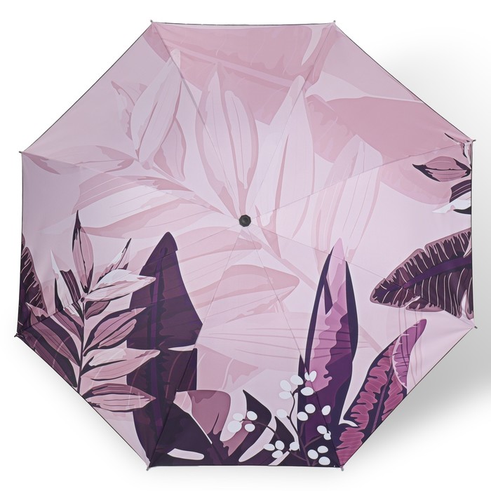 Зонт механический «Листья», эпонж, 4 сложения, 8 спиц, R = 48 см, цвет МИКС - фото 1908077269