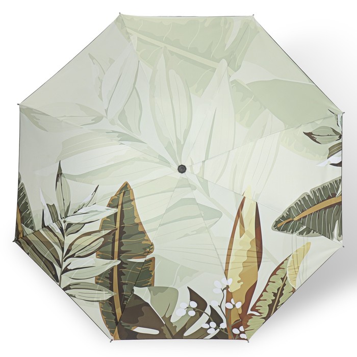 Зонт механический «Листья», эпонж, 4 сложения, 8 спиц, R = 48 см, цвет МИКС - фото 1908077270