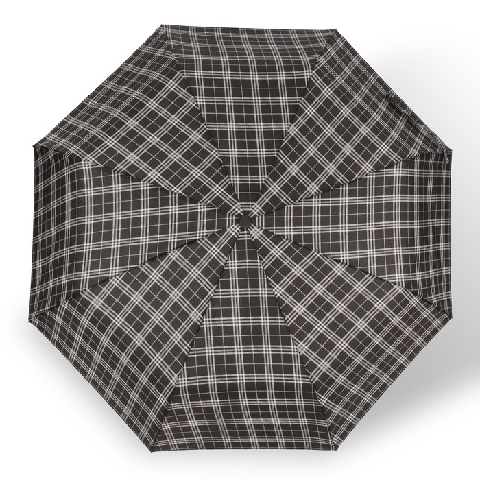 Зонт автоматический «Клетка», эпонж, 3 сложения, 8 спиц, R = 48 см, цвет МИКС - фото 1927056290
