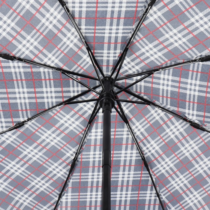 Зонт автоматический «Клетка», эпонж, 3 сложения, 8 спиц, R = 48 см, цвет МИКС - фото 1905171971