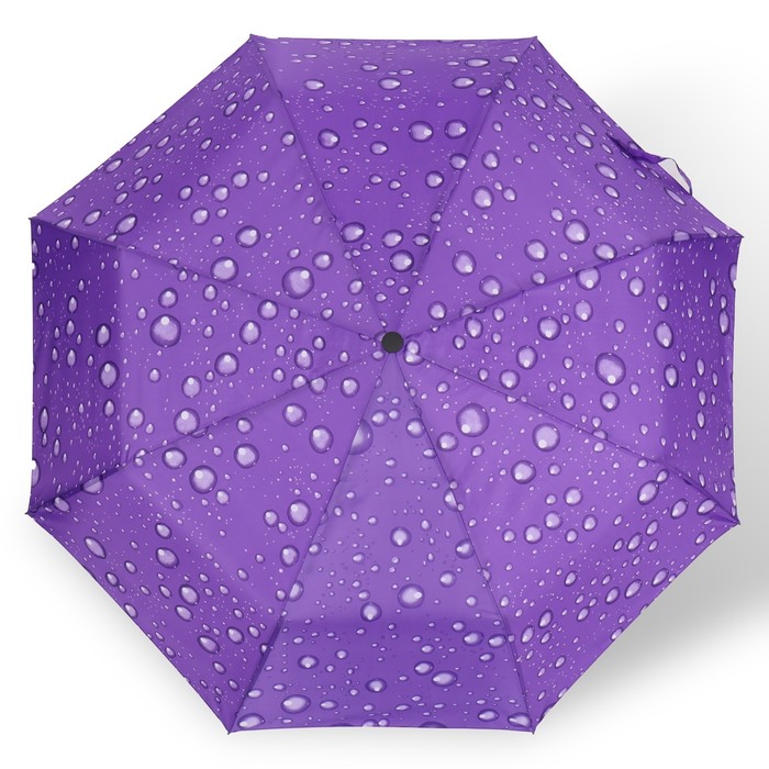 Зонт автоматический «Капли», 3 сложения, 8 спиц, R = 47 см, рисунок МИКС - фото 1908077310
