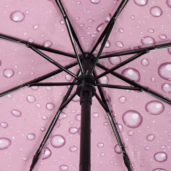 Зонт автоматический «Капли», 3 сложения, 8 спиц, R = 47 см, рисунок МИКС - фото 1908077305