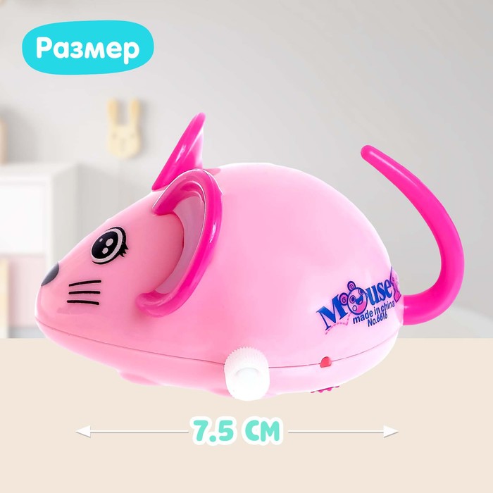 Заводная игрушка «Мышка», цвета МИКС - фото 1889135120