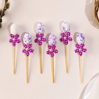 Шпажки яйцо цветочек фиолетовый, набор 6 шт. - Фото 2