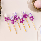 Шпажки яйцо цветочек фиолетовый, набор 6 шт. - Фото 3