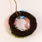 Пасхальный декор венок с цветочками, 12 см - Фото 5