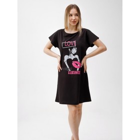 Ночная сорочка женская Love, размер 48, цвет чёрный