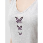 Ночная сорочка женская «Три бабочки», размер 46, цвет серый меланж - Фото 6