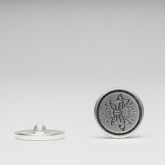 Пуговица металлическая «Бантик маленький», размер 17 мм - Фото 1