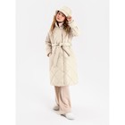 Пальто стёганое для девочек AmaroBaby TRENDY, рост 116-122 см, цвет молочный - Фото 11