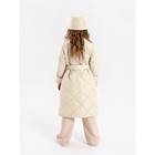 Пальто стёганое для девочек AmaroBaby TRENDY, рост 116-122 см, цвет молочный - Фото 15