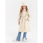 Пальто стёганое для девочек AmaroBaby TRENDY, рост 116-122 см, цвет молочный - Фото 8