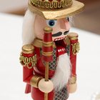 Щелкунчик с посохом, красный, 20 см, дерево - фото 23804263