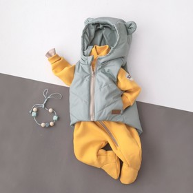 Безрукавка детская утеплённая KinDerLitto «Орсетто», рост 86-92 см, цвет полынь