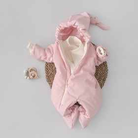 Комбинезон детский демисезонный KinDerLitto «Гномич-1», рост 56-62 см, цвет розовый