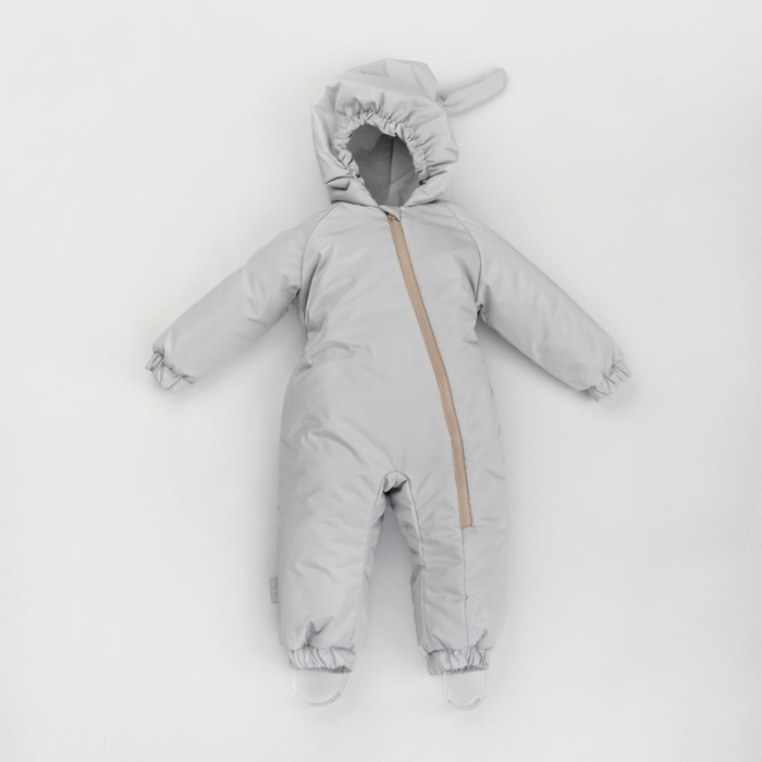 Комбинезон детский демисезонный открытый KinDerLitto «Гномич-2», рост 74-80 см, цвет светло-серый - Фото 1