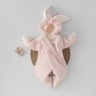 Комбинезон детский демисезонный KinDerLitto «Кроля», рост 56-62 см, цвет розовая пудра - фото 109686450