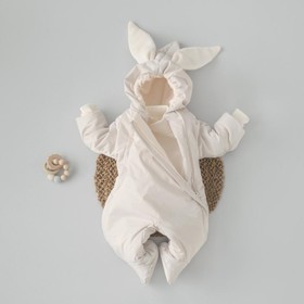 Комбинезон детский демисезонный KinDerLitto «Кроля», рост 62-68 см, цвет светло-бежевый