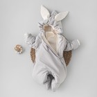 Комбинезон детский демисезонный KinDerLitto «Кроля», рост 56-62 см, цвет серый - фото 109686474